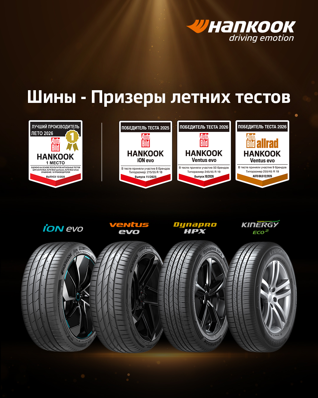 Hankook — 1-е место в рейтинге производителей Auto Bild